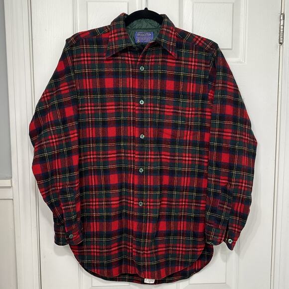Vintage Pendleton Long Sleeve Virgin Wool Lodge Shirt Button USA Size Small - Picture 2 of 11